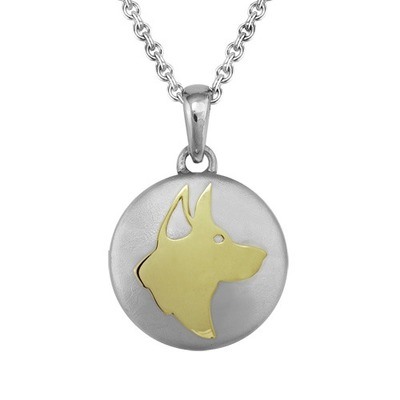 German Shepherd Gold Cremation Pendant